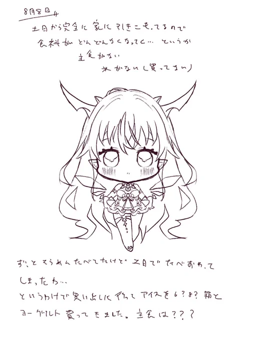 8月8日
アイスめっちゃ買った
#あまび絵日記 