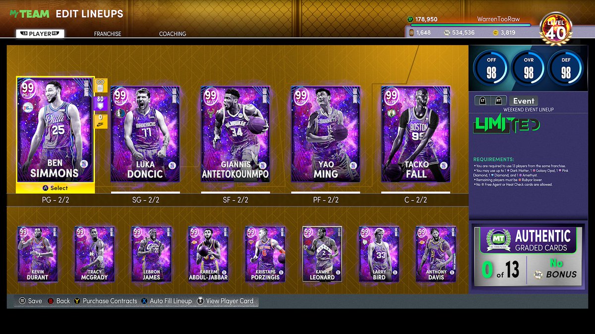 SvgDoncic77's tweet photo. @NBA2K_MyTEAM https://t.co/ZkuWdFFrvO