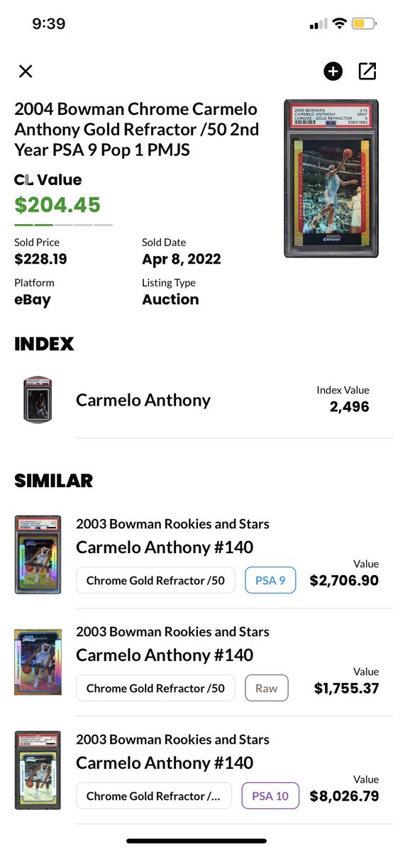SBlaugh_'s tweet photo. @Jyates5 Try checking out the @CardLadder App man. Tons of sales history and data https://t.co/NEcGsLEDfs