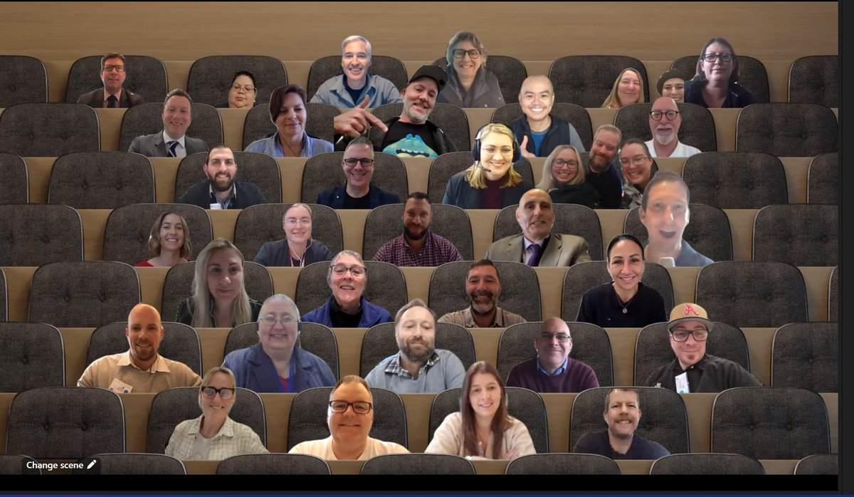 amframp's tweet photo. Hanging with a “crap load” of MIE Experts today for our Hybrid Forum. Welcoming @mtholfsen and @sparvell called for a Teams Together Mode Photo moment #mieexpertforum @MSAUedu https://t.co/tFLvP0Ysoa