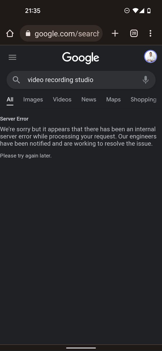 mikekwaltv's tweet photo. What's happening? I just had a Google Search engine error. And my Google Maps says I'm offline. #googleoffline #googleisdown #googlesearcherror https://t.co/23GTeIoSO7