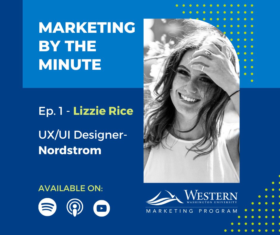 Episode 1 of Marketing by the Minute is HERE! 🎙️Join us with WWU Alumni Lizzie Rice to talk about opportunities after graduation, what it's like to work at some of the state's biggest companies, and more. 💙