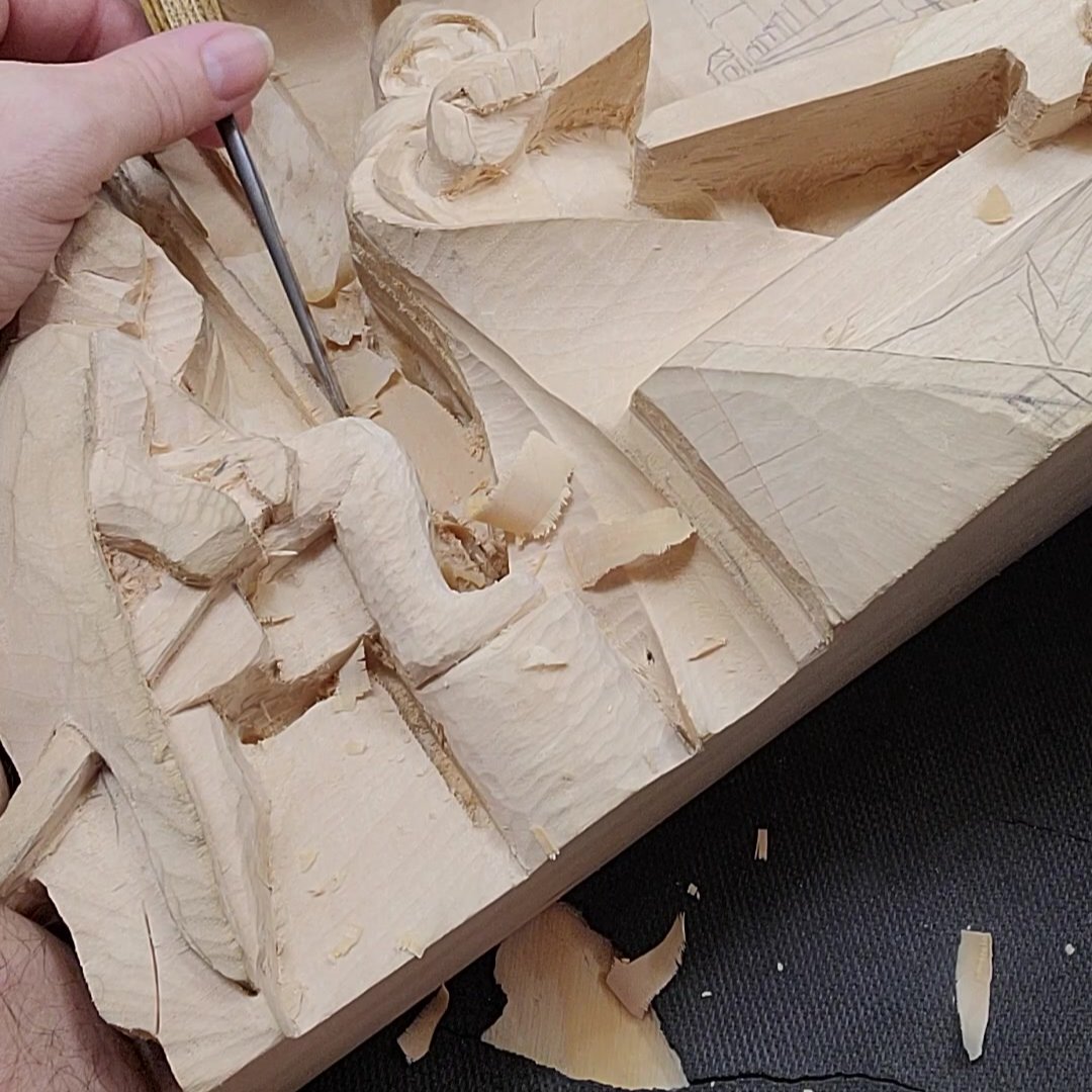 Madcarver00's tweet photo. "Orders" - Sculptures by Randall Roughing Stage..
Contact randy@madcarver.com for Woodcarving Lessons
#woodcarving #howto #reliefsculpture #woodcarvinglesson #Mission #Medieval #fantasyrogue #Guard #barracks #fantasy #fantasycharater #adventurers #dd #lotr #wow #wot #riftwar https://t.co/TJYjNqNXBT