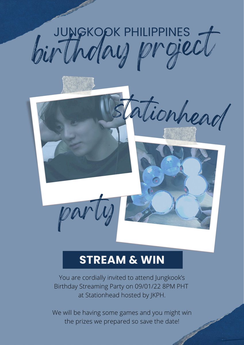 JUNGKOOK_PH's tweet photo. 2022 Jungkook Philippines Birthday Project (Part 3 of 3)

JK Birthday Streaming Party on @STATIONHEAD 

📅 9.1 8PM PHT
🎧 Join and win prizes during the party!
💜 Link will be available on 9.1

#Jungkook #정국 @BTS_twt https://t.co/UIgLMQ4mw6