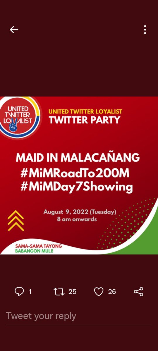LGamulo's tweet photo. MAID IN MALACAÑANG
#MiMRoadTo200
#MiMDay7Showing https://t.co/TOmMiu93kI