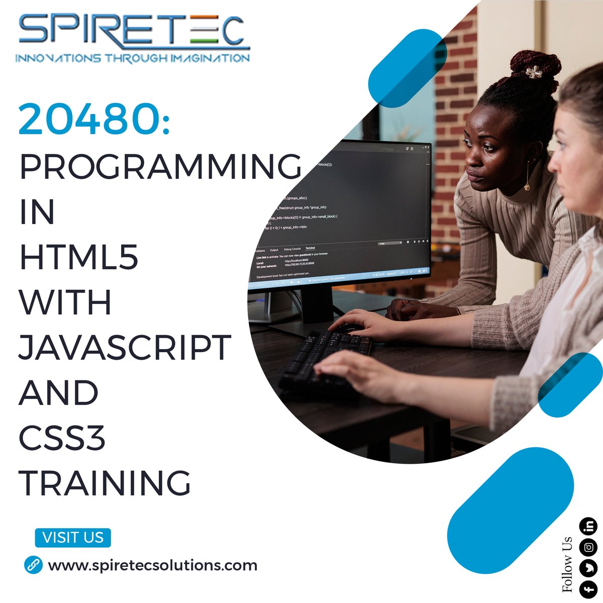 Spiretec_Train's tweet image. Become a HTML Expert with Specially Designed HTML Training.
20480: Programming in HTML5 with JavaScript and CSS3 Training
Contact Learning Advisor : +91 85273 17055
For course detail visit at: bit.ly/3PaGgpO
#html #learnhtml #html5training #learndesigning
