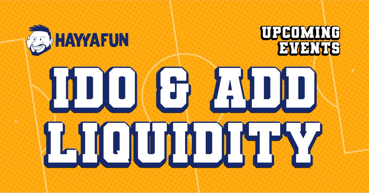 HayyaFun's tweet photo. ๐ธ๐ณ ๐ UPCOMING EVENTS ๐ ๐ธ๐ณ
โ๏ธ We are really excited to update about the events that you are all awaiting.
- IDO: August 11th
- Add Liquidity: August 12th
#nft #NFTCommunity #HayyaFun #WorldCup2022 https://t.co/PU4ETr1SEB