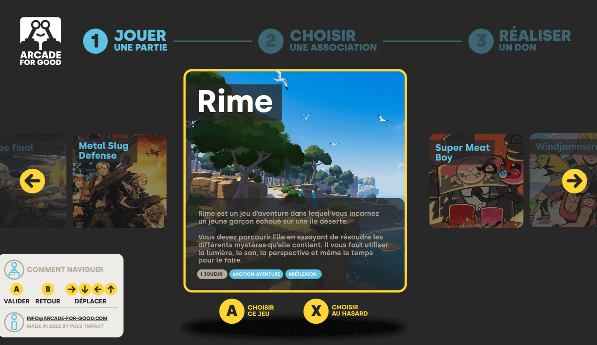 arcade_for_good's tweet photo. Nouvelle interface de jeu disponible sur les bornes d'arcade solidaires !

Visionnez toute l’interface de jeu ici : https://t.co/kFywsr2BjG https://t.co/G9CRJJdsHV
