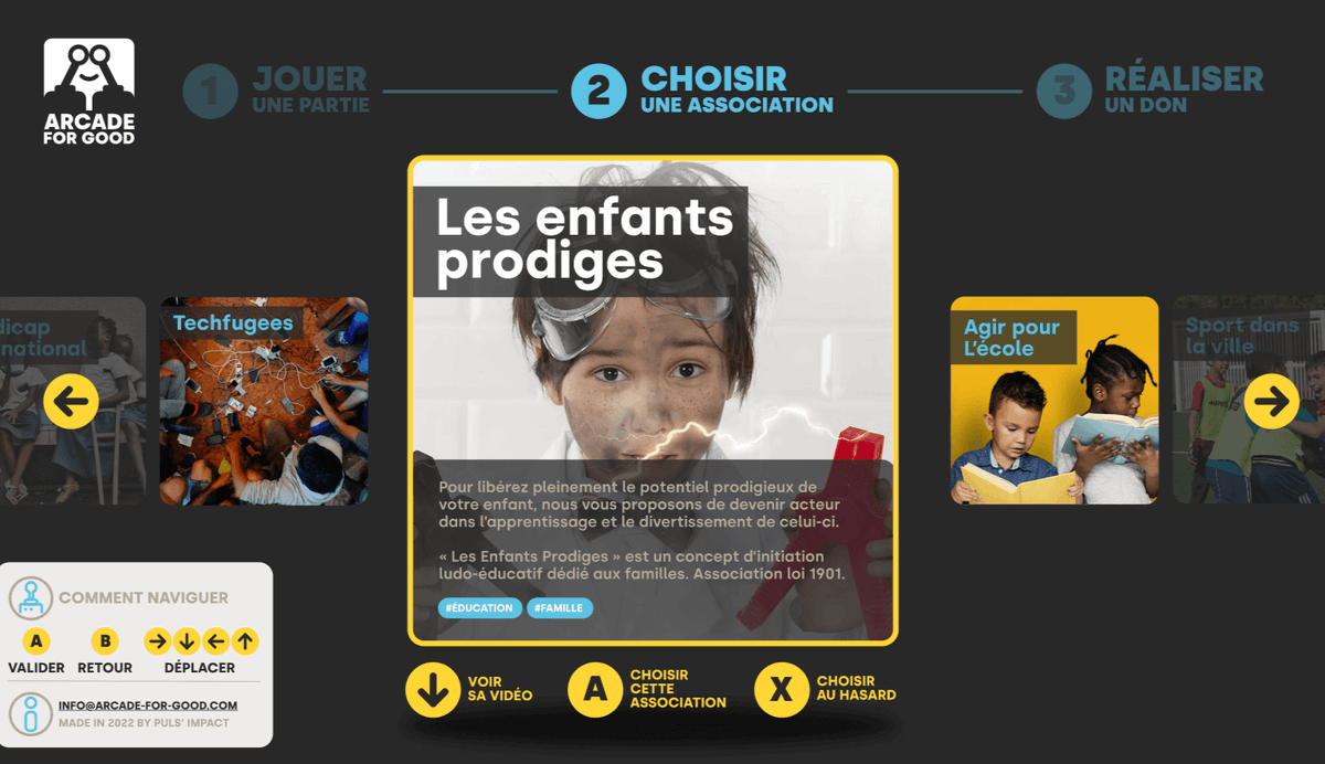 arcade_for_good's tweet photo. Nouvelle interface de jeu disponible sur les bornes d'arcade solidaires !

Visionnez toute l’interface de jeu ici : https://t.co/kFywsr2BjG https://t.co/G9CRJJdsHV
