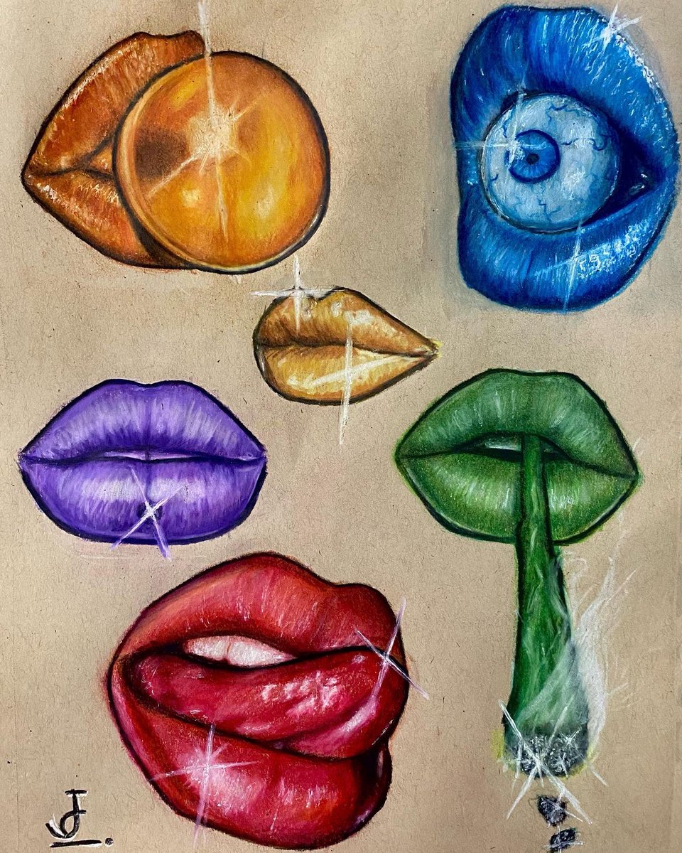 jeminiarchive's tweet photo. 👄 stylistic lip studies, 2022 // colored pencil with ink on toned tan paper https://t.co/mItbJOiZRL
