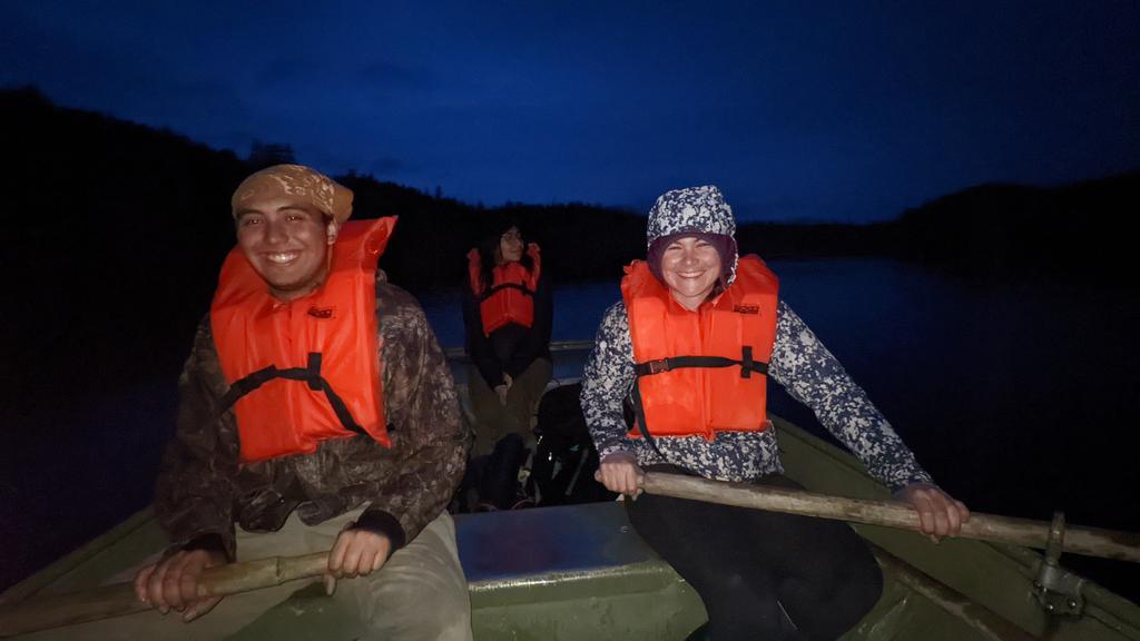 TongassGenomics's tweet photo. From Expedition Day 45: Sometimes the boat motor breaks, and it is 10pm, time to row, and also raining. One of many memorable learning experiences with our @NMT_EES undergraduate students, Antonio and Celeste. #cavescience #karst #tongass https://t.co/iO68UepmMH