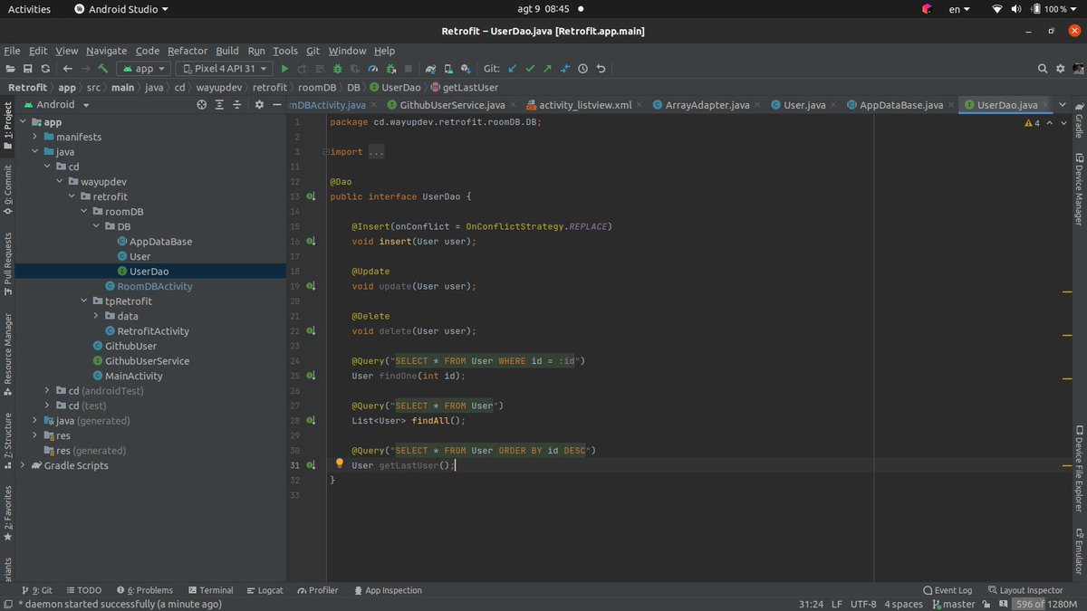 jmuleshi21's tweet image. Day 16-21/100 #100DaysOfGADS 

“It is never too late to be what you might have been.”

- George Eliot

@AndroidDev Learning room and retrofit 🤗

@Andela, @pluralsight, @growwithgoogle