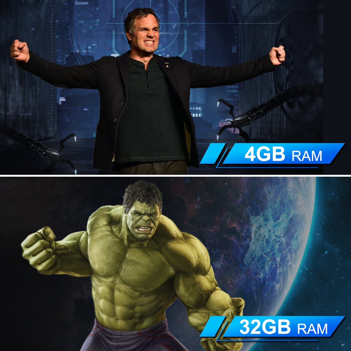 geekompc's tweet photo. Now you know how important RAM memory isππ
What's the specification of your RAMππ
----
#GEEKOM #MiniPC #GEEKOMMiniPC #tech #technology #marvel #Hulk https://t.co/S3avMthRU0