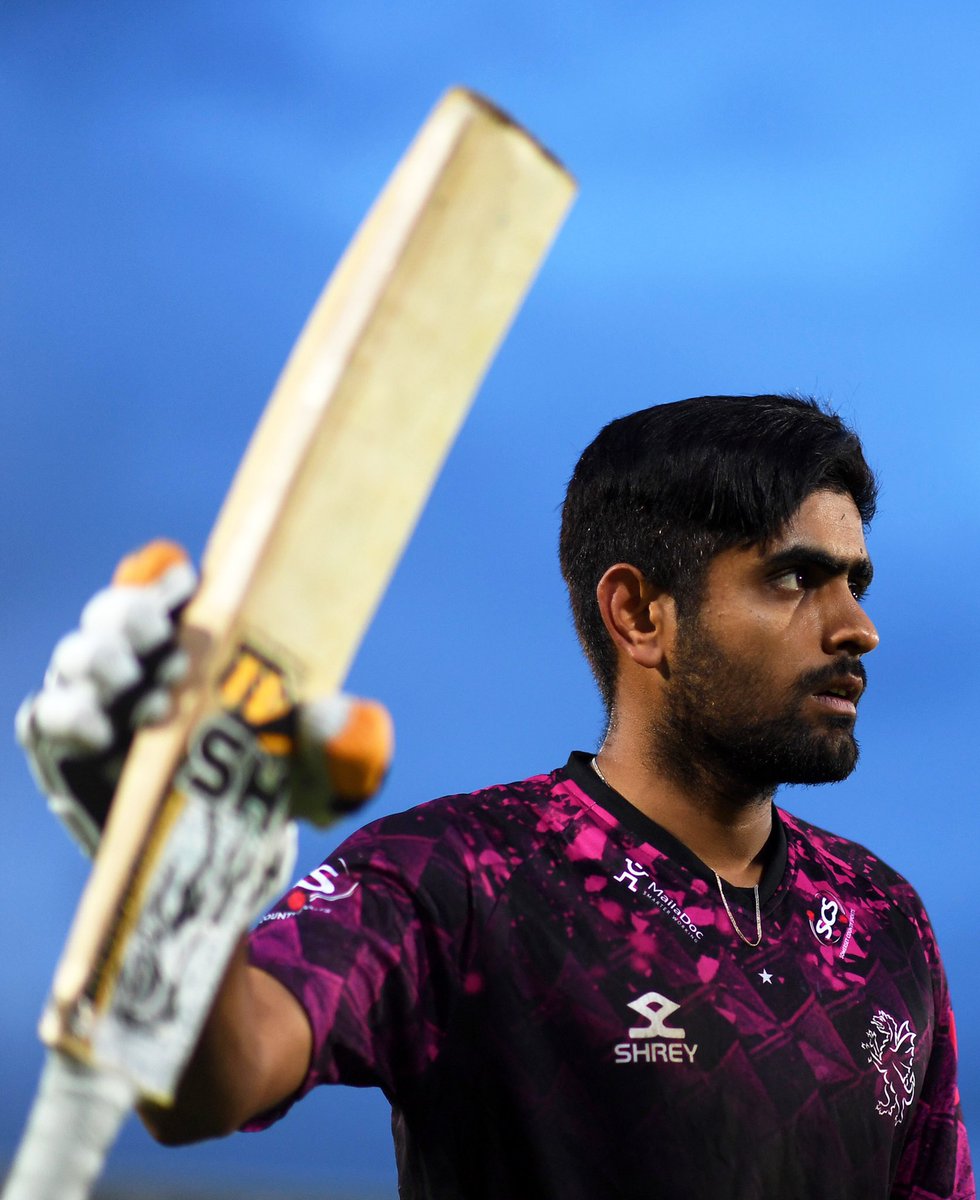 SomersetCCC's tweet photo. #OnThisDay - 2019: Babar Azam strokes 102* from just 55 balls for Somerset against Hampshire at the Ageas Bowl 👊

#WeAreSomerset https://t.co/NseJozZMKI