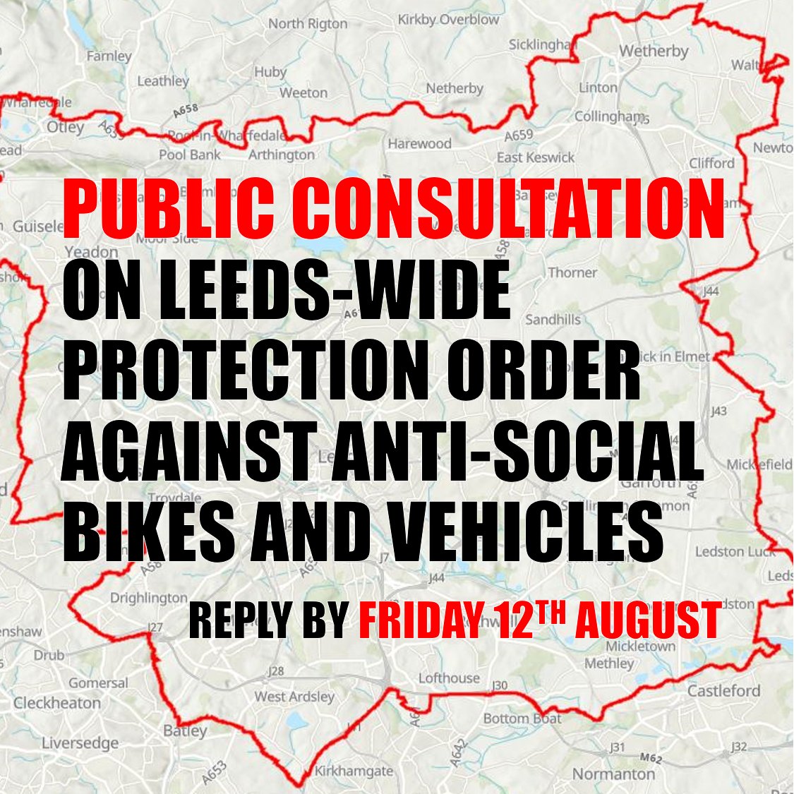 CllrSamFirth's tweet photo. 🏍️ Like me, are you also sick and tired of the anti-social bikes, cars and quads using our area as a racetrack?

✍️ Have your say by FRIDAY in the @SaferLeeds consultation on a #Leeds-wide Public Spaces Protection Order (PSPO) against nuisance vehicles at https://t.co/enp0aw3Baf. https://t.co/aEpGQe9oWq