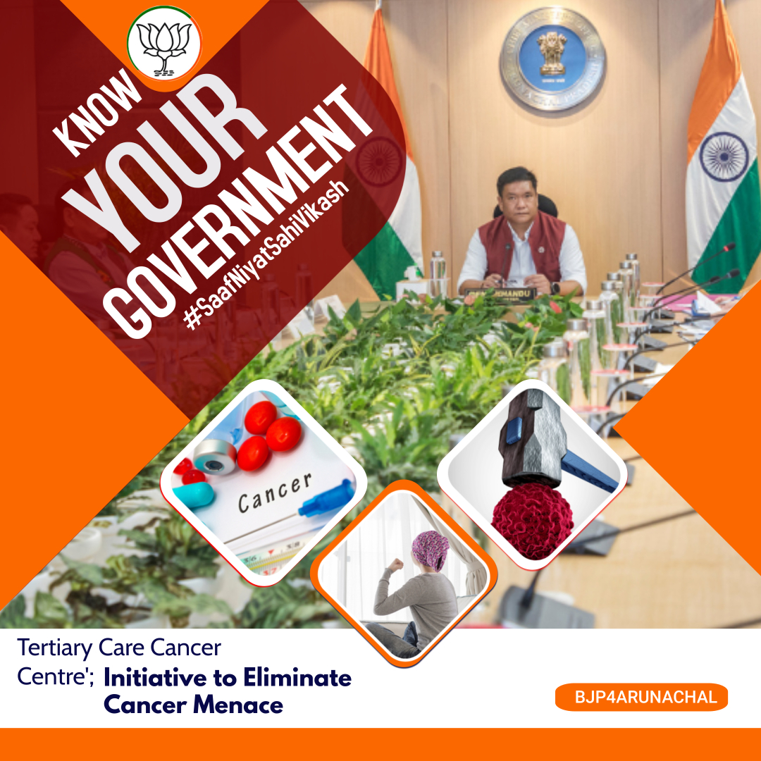 BJP4Arunachal's tweet photo. #6YearsOfPemaSarkar

Under #PemaSarkar’s initiative #CMFreeCancerChemotherapyScheme; so far 3,232 patients have benefitted. 
This scheme provides Rs 5 Lks for chemotherapy/ medicines per patient per annum to all APST cancer patients &amp; reg. state govt employees &amp; their dependents. https://t.co/DlFiDs0Ifp
