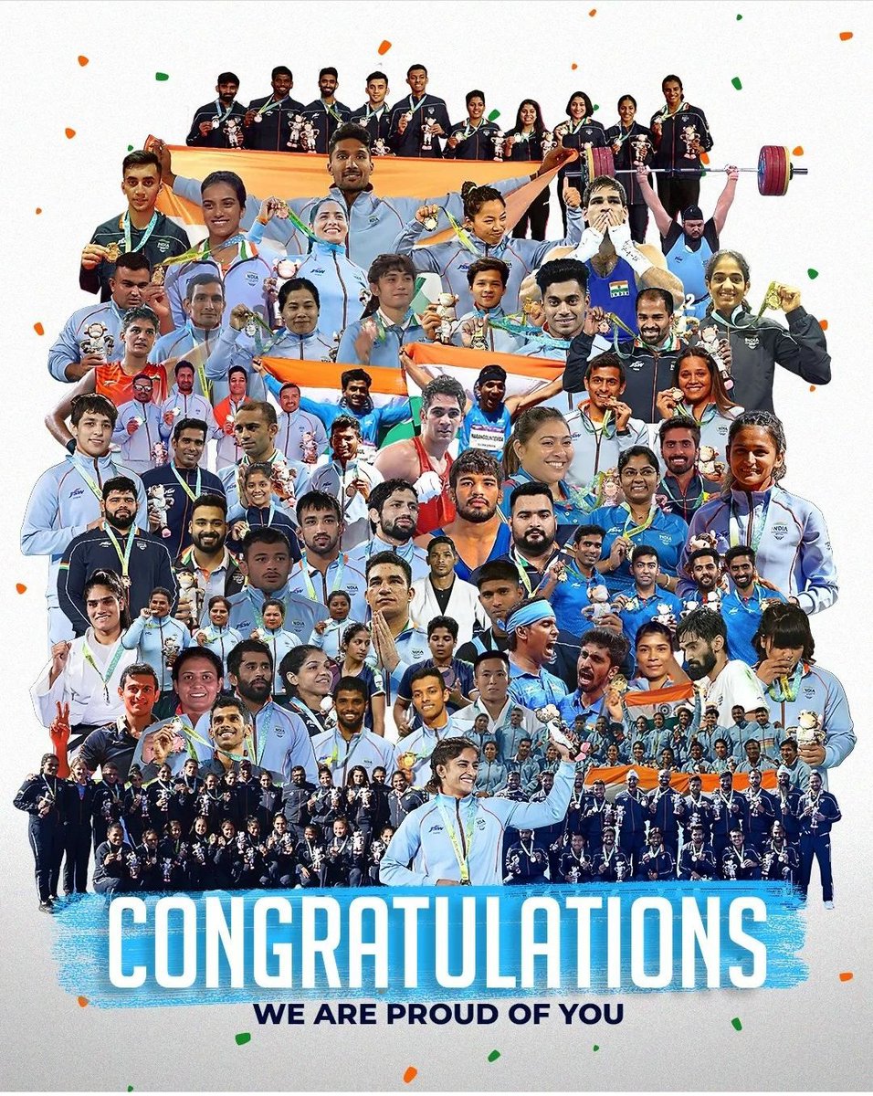 CONGRATULATIONS🎉
PROUD💪 AND RESPECT 🙇‍♂️🇮🇳
#CommonwealthGames2022 
#CommonwealthGames22 
#India