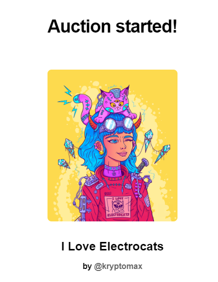maxlozovski's tweet photo. 🚨Auction Started!🚨 

Wow wow wow wow...😲😍❤️❤️ A wonderful collector 💎 @gaurand_eth  💎 just placed the first bid for my work "I love Electrocats" on @foundation .  Thank you so much for supporting my art. 😍❤️I am very happy. 🤩

I Love Electrocats
0.35 $eth

Link Below ⬇️ https://t.co/yaKingOWVq