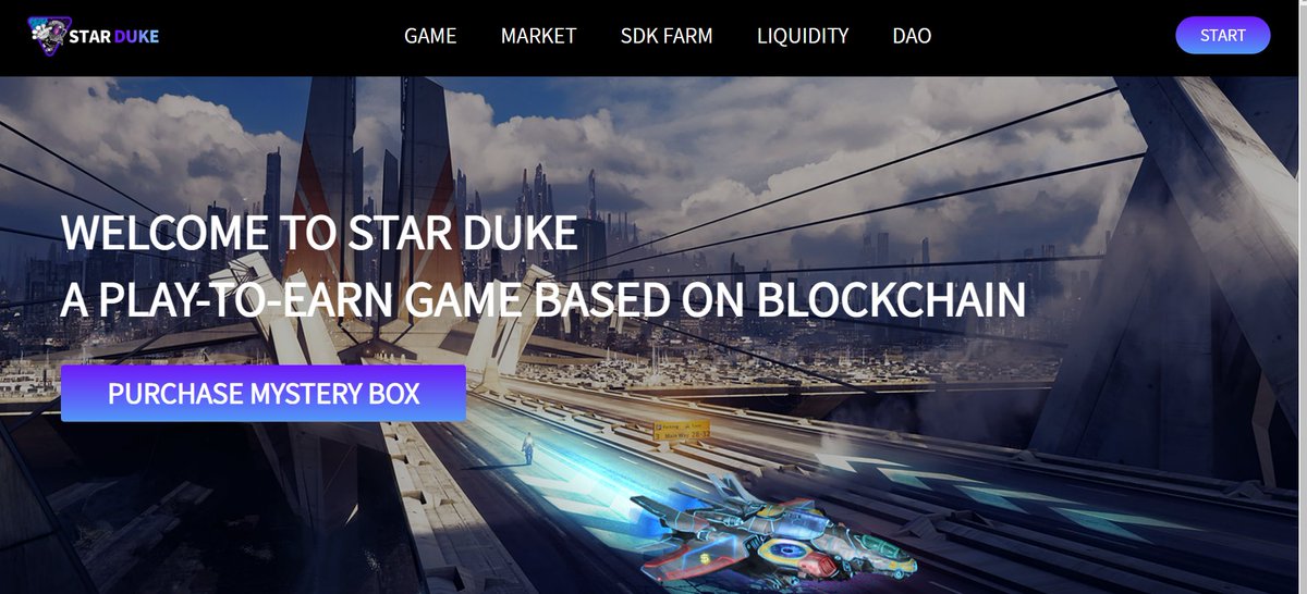 gamefi11's tweet photo. Star https://t.co/Y670i0CtMb (Star Duke) is a large-scale online exploration game developed based on Binance Smart Chain with the theme of cosmic planets. In the game world, you can build your own planet by purchasing blind boxes to create lands, bases and spaceships.
#GameFi https://t.co/3TVLUvNr1L