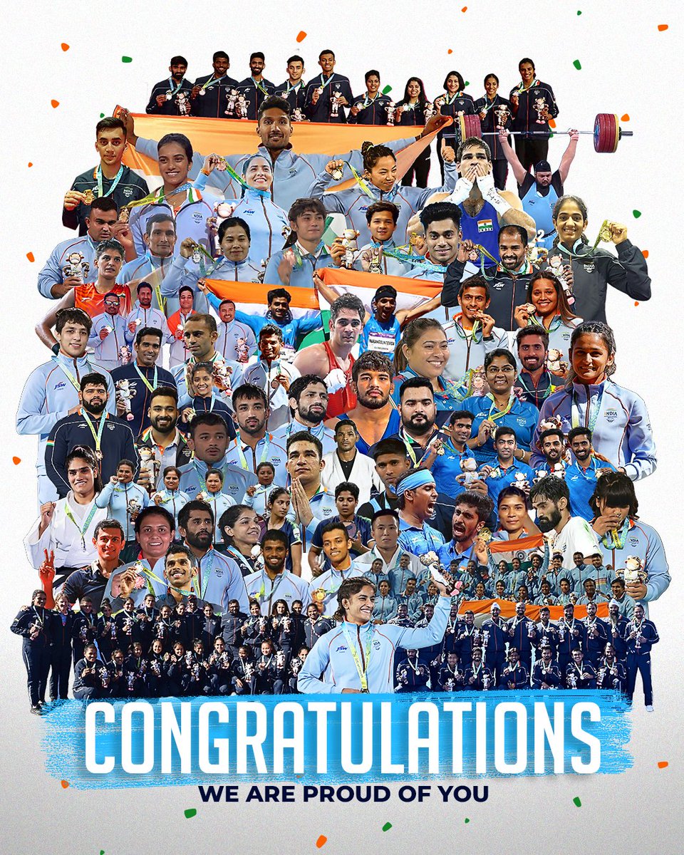 You have brought great laurels for our country. Congratulations to all our winners and the participants of CWG 2022. We are so proud of you. Jai Hind 🇮🇳👏