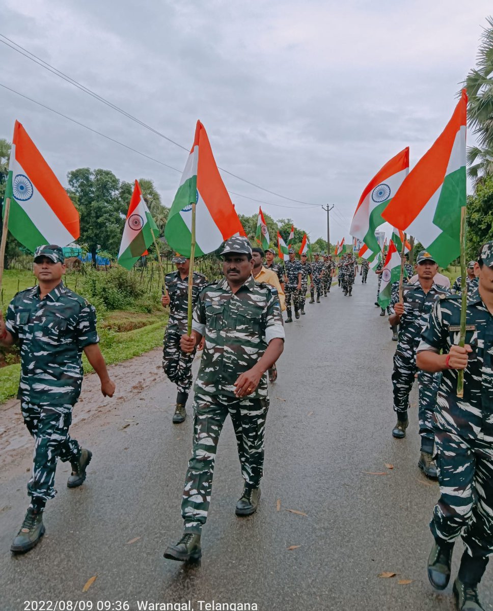39BNCRPF's tweet photo. #39Bn CRPF organized a #FlagRally to invoke the sense of Pride & Nationalism.#HarGharTiranga
#AzadiKaAmritMahotsav
@crpfindia
@southzone_hyd
@CRPF_sector
movement and hoist a Tricolour at our homes between 13th and 15th August.
#AzadiKaAmritMahotsav https://t.co/ES61UjWEzM