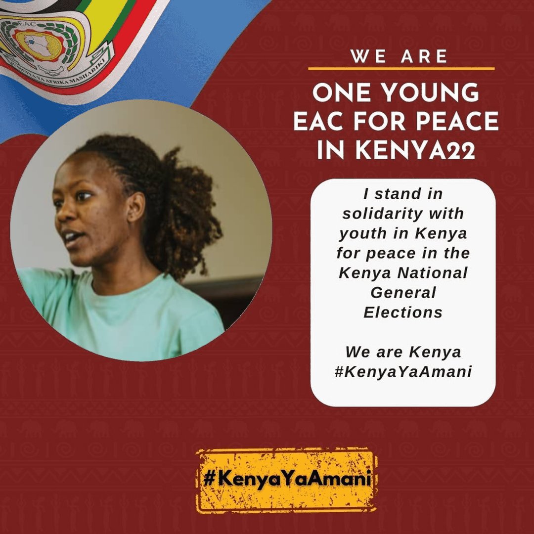 EAC_yap's tweet photo. We anticipate a peaceful election with the youth voice being heard as candidates, as voters and for peace. 
#KenyaYaAmani https://t.co/3v6mfSKPsu