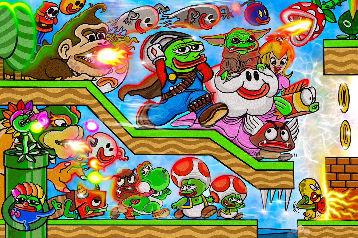 Picked up my first #pepe art piece “SUPER PEPE RUN” thank you to the legend <a href="/bokiizy1/">BokiiZy</a> ❤️🐸