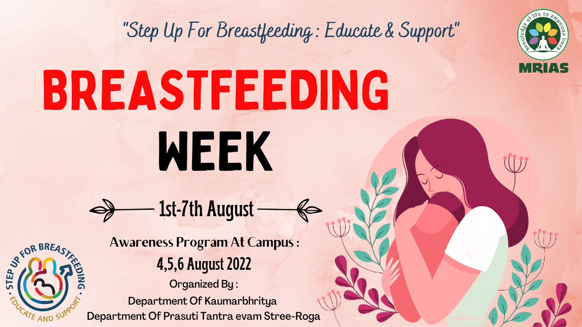 mriasofficial's tweet photo. As a part of observing World Breastfeeding Awareness week, our Kaumarbhritya Department and Stri roga Department jointly organised various activities in the campus and out side the campus for spreading awareness on importance of Breastfeeding.

#MRIAS
#breastfeedingawarnessweek22 https://t.co/dSELMpFWMu