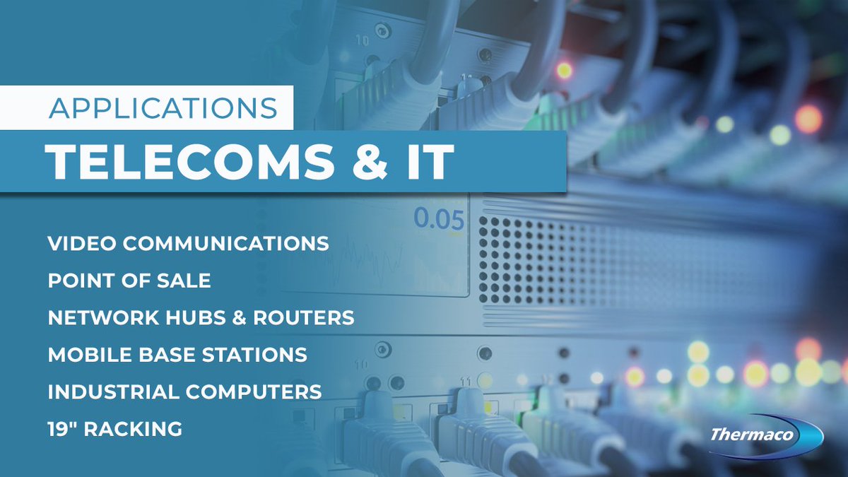 ThermacoUK's tweet image. Thermaco supply a huge range of components used in Video Communications, Point Of Sale, #NetworkHubs &amp;amp; #Routers, Mobile Base Stations, #IndustrialComputers and 19″ Racking equipment. Speak to our expert, dedicated teams today.
thermaco.co.uk/telecoms-it/
#ThermalManagement