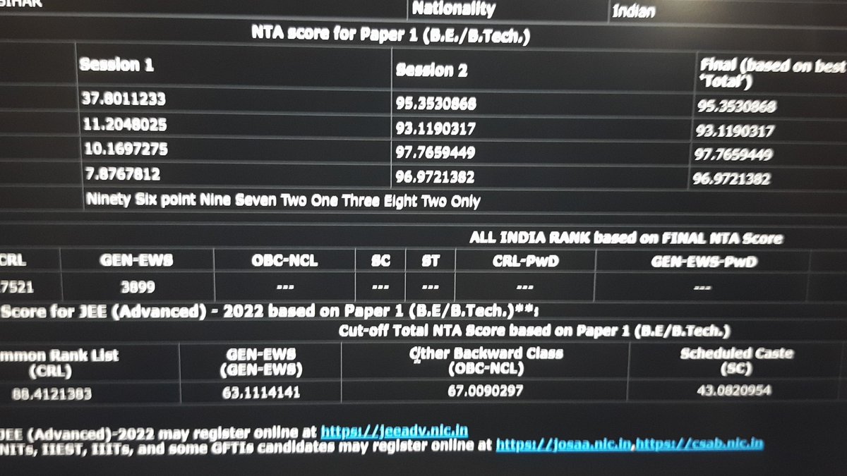 ShivGrover9's tweet photo. What the heck is happening with jee mains first tech issues during exams 
Then response sheet error and now result  
@DG_NTA @PMOIndia @dpradhanbjp @AskAnshul #justiceforjee https://t.co/i736d06duR