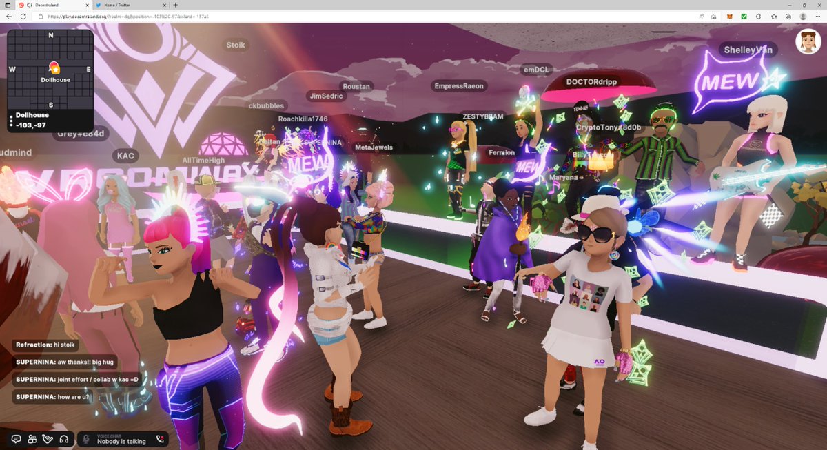 Agness4peace's tweet photo. Dancing with all my friends @DCLBabyDolls @fermion_dcl_eth @metajewels_io @tangpoko @maryanaDCL @superninaglow @BillyTeacoin @RoustanNFT @daybed @GoldGuyDCL @DOCTORdrippNFT @iamckbubbles and many more https://t.co/JA22AkpwKq