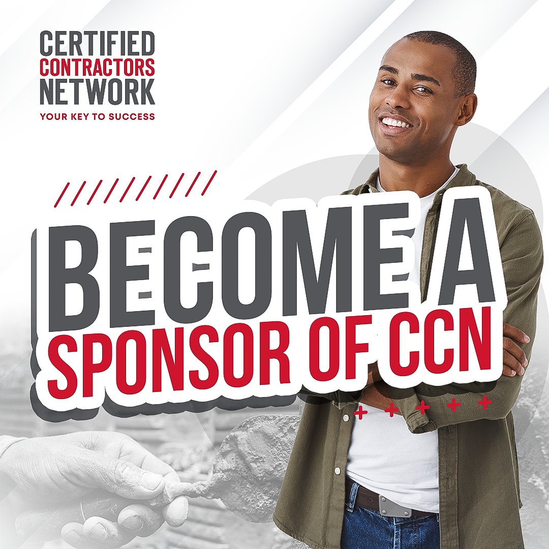 Become a sponsor of CCN.

Gain access to a large network of contractors and extensive exposure to the industry.

Increase contractor loyalty to your product or service and grow your business.

If you are interested in becoming a sponsor for CCN, see a link in our bio.