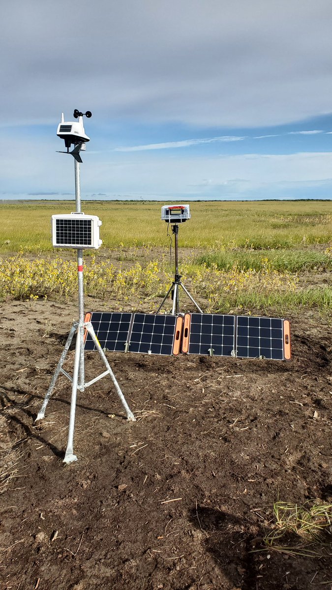 CH4 sensor doing the biz! Next to the compact met station. <a href="/NRCan/">Natural Resources</a> <a href="/NRC_CNRC/">NRC Canada</a> #permafrost #methane collaboration, outer Mackenzie Delta, NT.