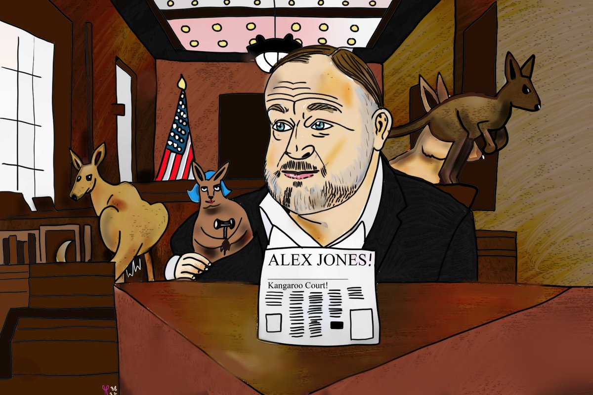 Alex Jones Infowars Kangaroo Court Political Cartoon Infowars" NFT collectible! #alexjones #nft #politicalcartoon #infowars #clipstudio rarible.com/token/0xc91544… #rarible #ethereum #nonfungible #digitalasset #nft via <a href="/rarible/">Rarible</a>