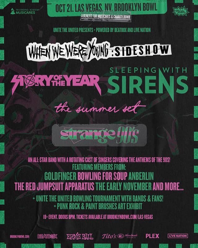 StoryoftheYear's tweet photo. VEGAS! We're coming in a day early for a very special @WWWYFest Sideshow on Fri Oct 21st at @BBowlVegas with @SWStheband &amp; @thesummerset! Pre-sale is tomorrow at 10am PT using code WWWY at https://t.co/YIZHtLD0Cu. Tickets go on sale this Friday, August 12 at 10am PT. https://t.co/yveZZ2C6V3