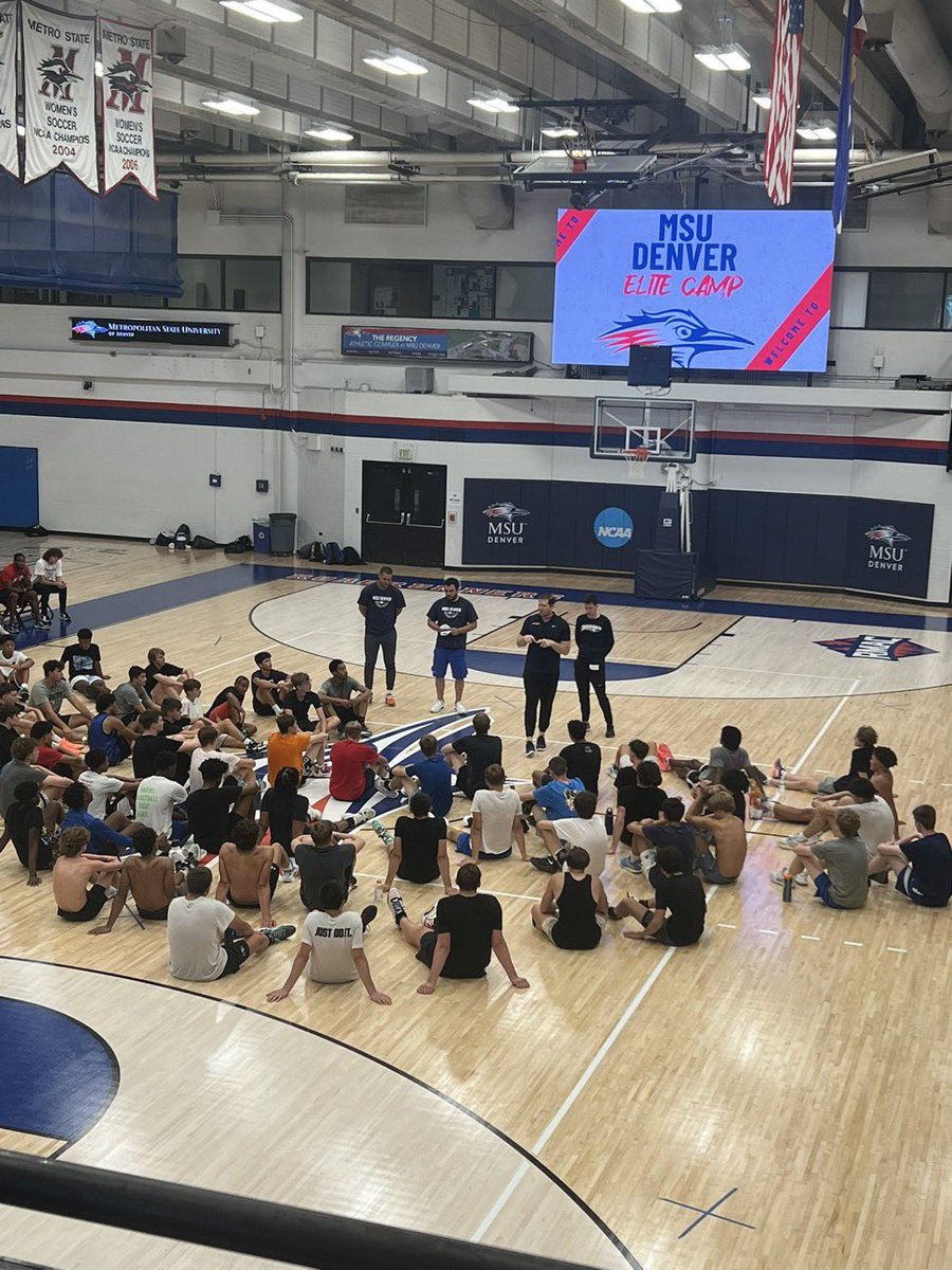 Dan Ficke (@coachficke) on Twitter photo Great day of hoops inside <a href="/AurariaCampus/">Auraria Campus</a> Events Center!! Our 1st <a href="/MSUDenverMBB/">MSU Denver Men's Basketball</a> Elite Camp welcomed 120 players from 5 states including some of the top players from here in CO. Thx to all the players who attended. Future of Roadrunner hoops is bright!!
#ComeRunWithUs
#GetRowdy🔴🔵 Great day of hoops inside <a href="/AurariaCampus/">Auraria Campus</a> Events Center!! Our 1st <a href="/MSUDenverMBB/">MSU Denver Men's Basketball</a> Elite Camp welcomed 120 players from 5 states including some of the top players from here in CO. Thx to all the players who attended. Future of Roadrunner hoops is bright!!
#ComeRunWithUs
#GetRowdy🔴🔵