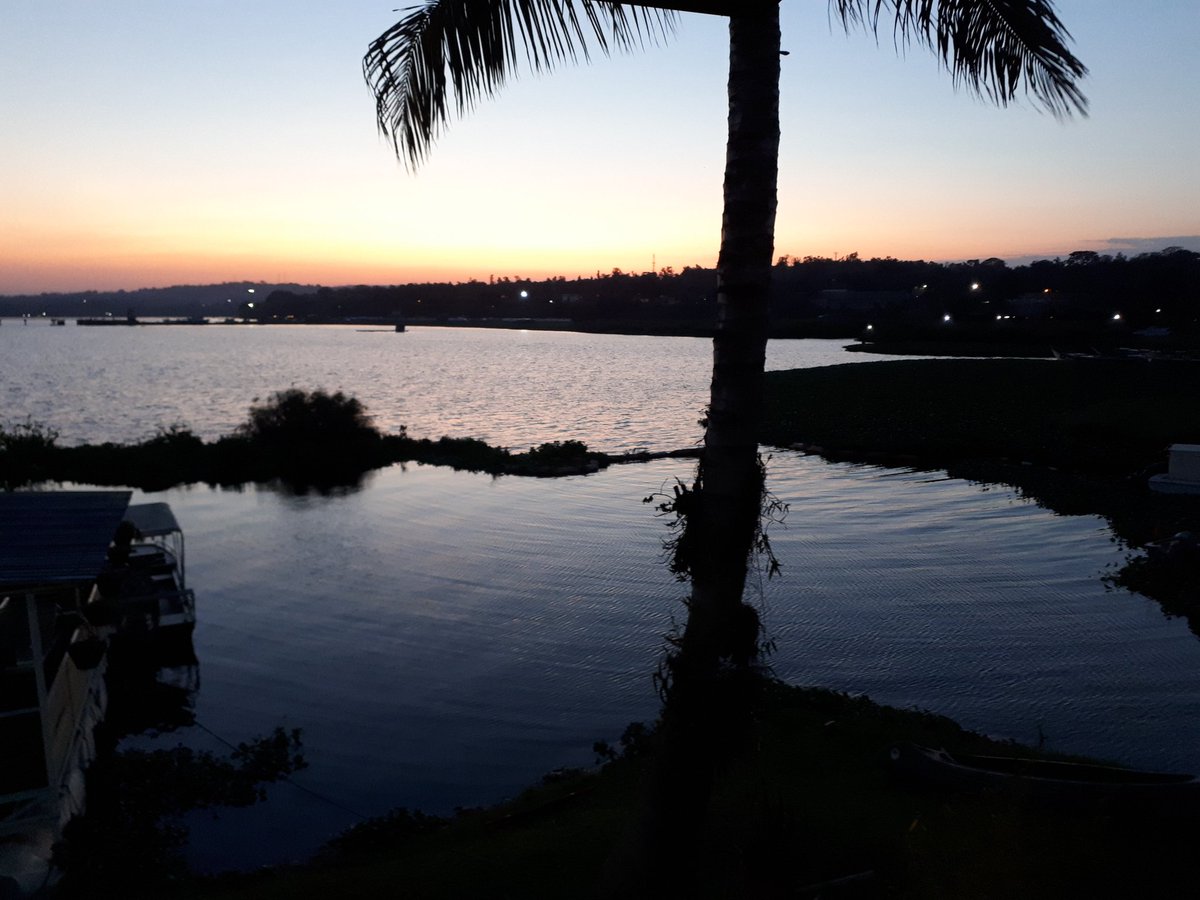 HartUganda2022's tweet photo. BBQ  with a view, lovely evening and a spectacular sunset on the Nile. https://t.co/c1Sm9Dsy8S
