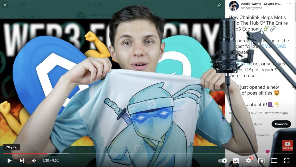 MetisNinjas's tweet photo. Mr @apollo_wayne won the first Ninja giveaway before minting started, he won a 1of1 @MetisDAO themed #MetisNinja shirt by @NFT_Apparel_LTD
You can see him wearing it here in his latest video about the @chainlink coming to @MetisDAO @AdrianStarr108
https://t.co/pXNX33C5HT https://t.co/cVYPTZhFvM