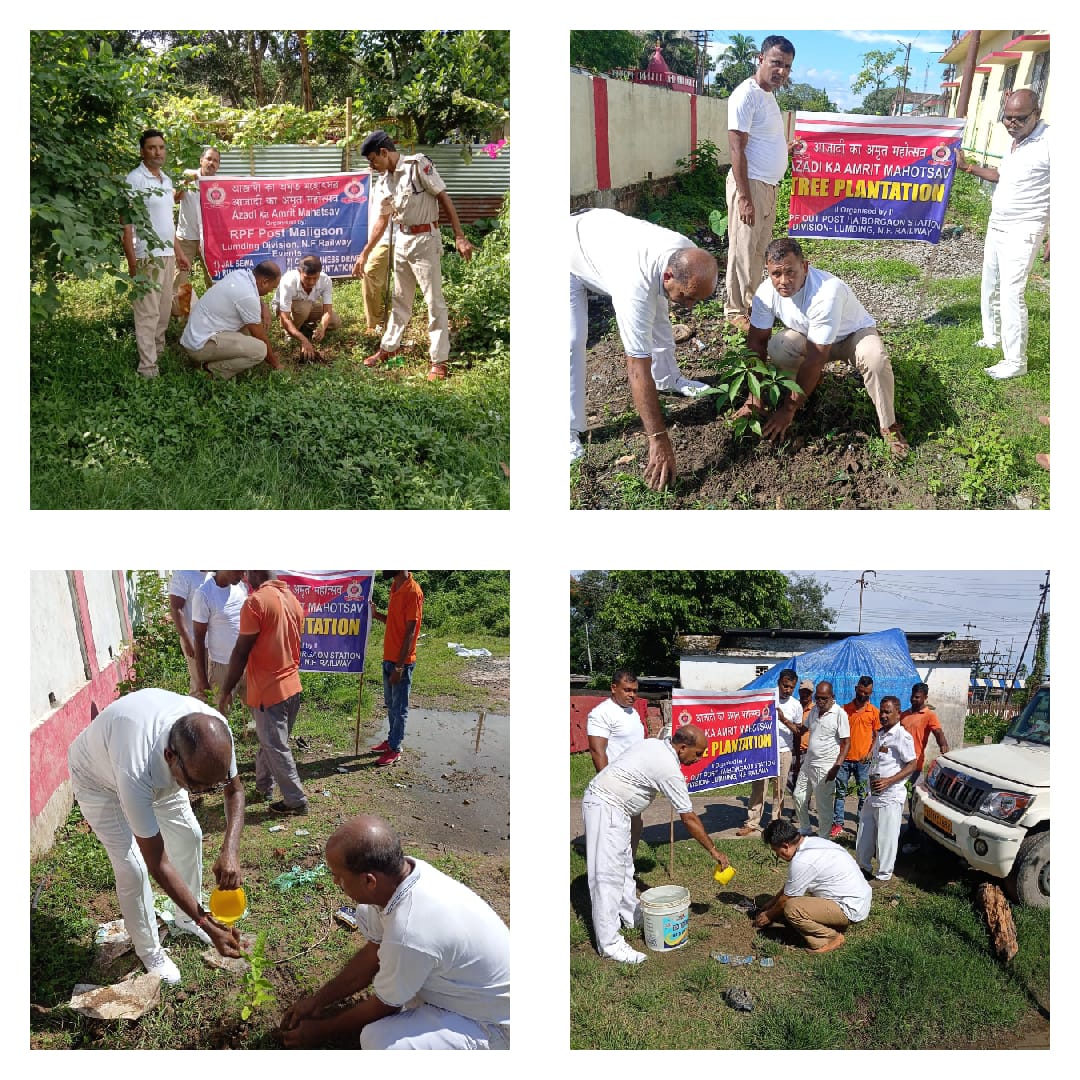 #AzadiKaAmritMahotsav
On 08/08/2022 RPF Chapermukh and RPF/Maligaon of Lumding division planted 300 saplings

<a href="/RPF_INDIA/">RPF INDIA</a> <a href="/RPFNFR1/">RPFNFR</a> <a href="/RailNf/">Northeast Frontier Railway</a> <a href="/drm_lmg_nfr/">मं.रे.प्र.लामडिंग, पू.सी.रेलवे / DRM LUMDING NFR</a> <a href="/RailMinIndia/">Ministry of Railways</a>