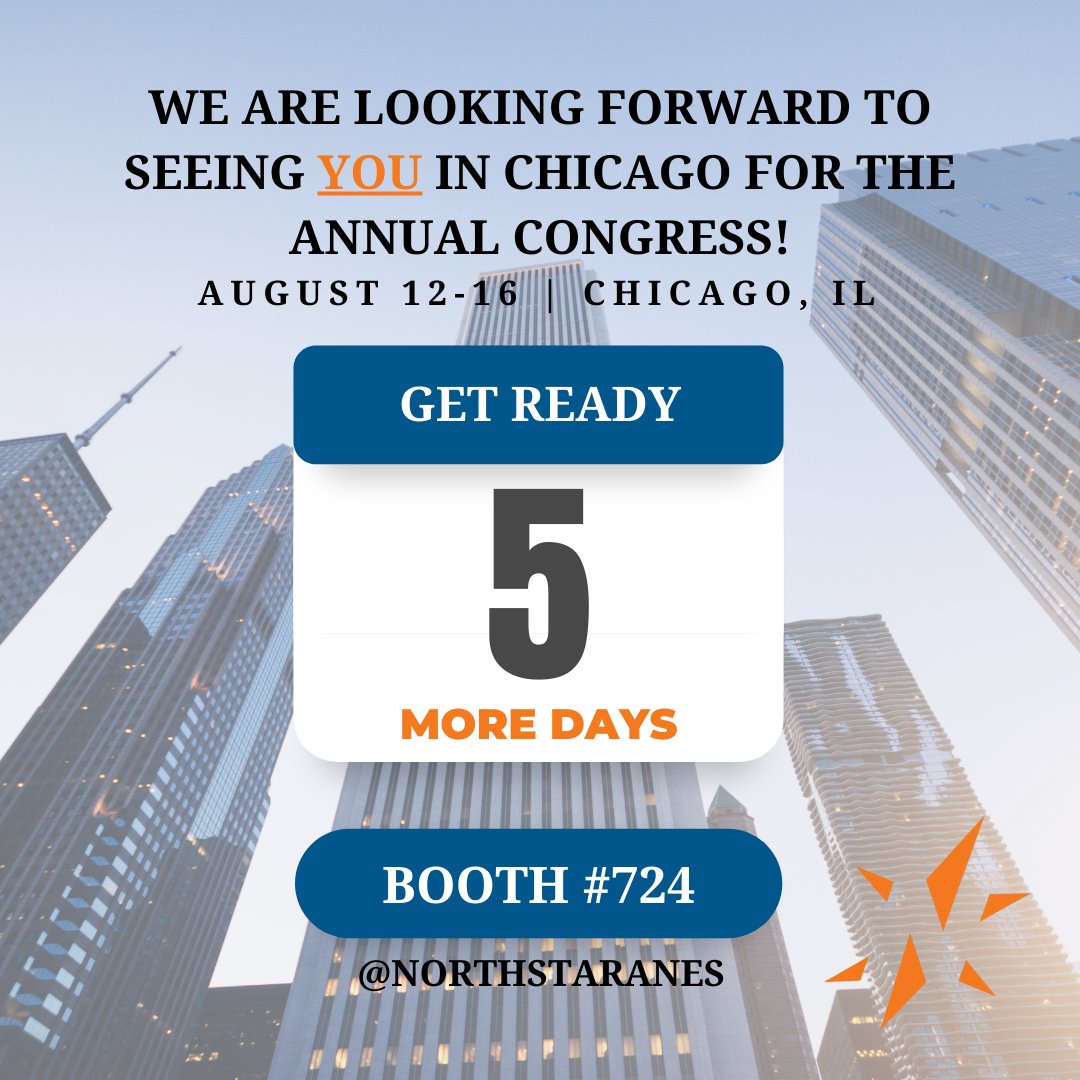 𝔸𝔸ℕ𝔸 𝕀𝕊 𝕆ℕ 𝕋ℍ𝔼 𝕎𝔸𝕐!
In 5…⏰
We can’t wait to see your faces in Chicago!
#CRNAs VISIT us at Booth #724
 
#AANA2022 #crnalife #crna #crnastudent