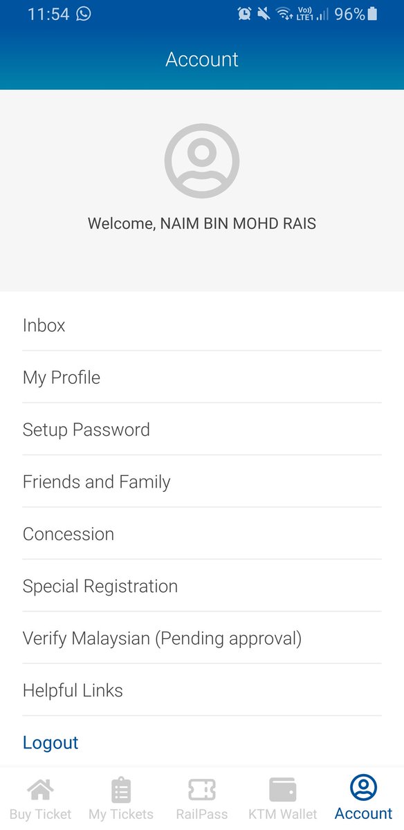 NaimRaisss's tweet photo. @ktm_berhad Salam, dah sebulan verification saya belum siap. Harap boleh bantu https://t.co/lrEITMxraH