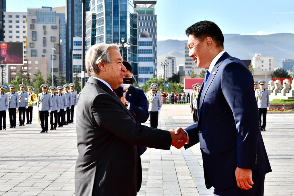 My gratitude to President Khurelsukh Ukhnaa &amp; the people of Mongolia for their generous hospitality.

Mongolia has shown its commitment to non-proliferation &amp; disarmament by declaring itself a nuclear-weapon-free zone.

I hope many other countries will follow this example.