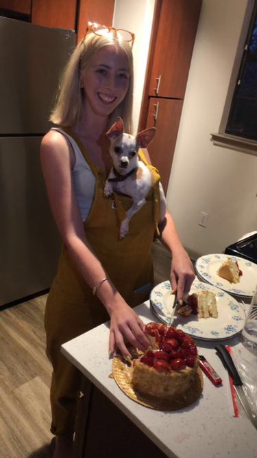 mollllyyy's tweet photo. New overalls and a dog who has the same attachment issues as me https://t.co/tCmf19mksW