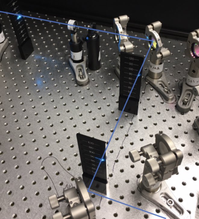 Ulrike_Boehm's tweet image. It can be used as a double pinhole along the beam path whose hole position is reproducible due to fixed hole heights (y axes) &amp;amp; fixed hole positioning with respect to the hole in the optical table (x axes) 🥳
