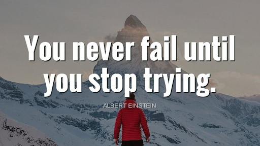 TheZigZiglar's tweet photo. "You never fail until you stop trying."-Albert Einstein https://t.co/zLGz06riGW