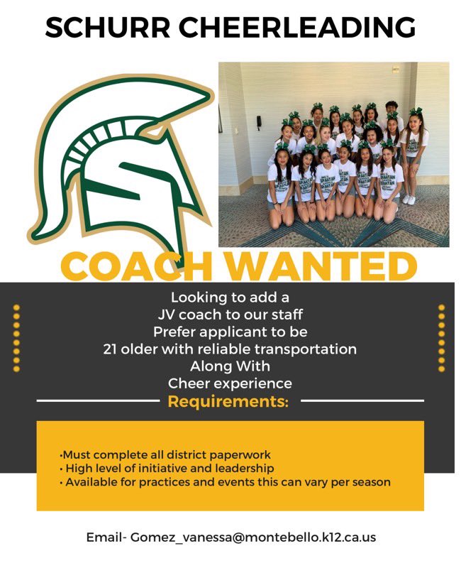 Looking to add to our staff - who’s ready to coach with me💚💛
