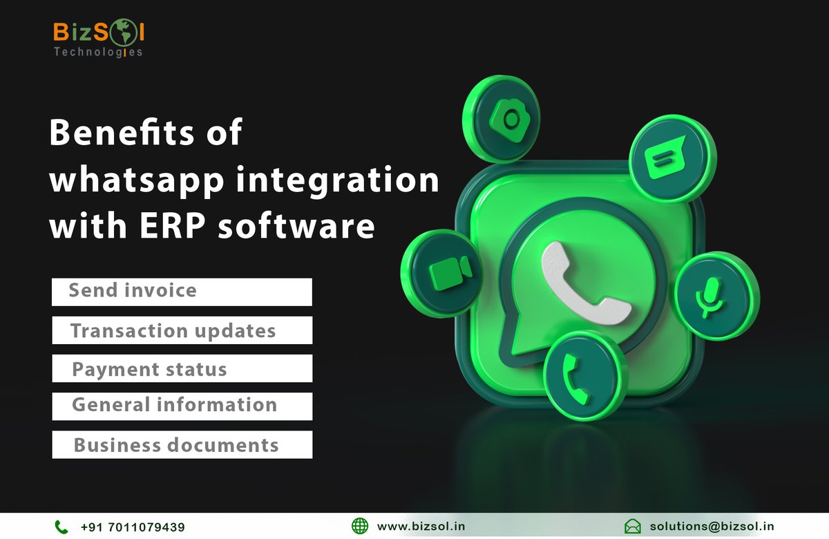 BizSol_ERP's tweet photo. WhatsApp offers customer support and marketing opportunities that improve the customer experience.

| #bizsol | #whatsappbusiness | #erpsoftware |  #marketingautomation | https://t.co/Gvv4hIe4gh