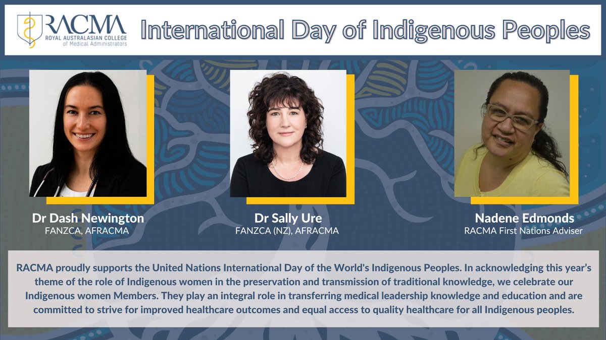 medManagerRACMA's tweet photo. International Day of World's Indigenous People
#IndigenousPeoplesDay #WeAreIndigenous #medicalleader #leader #medmanager https://t.co/7DaY4bBiNb