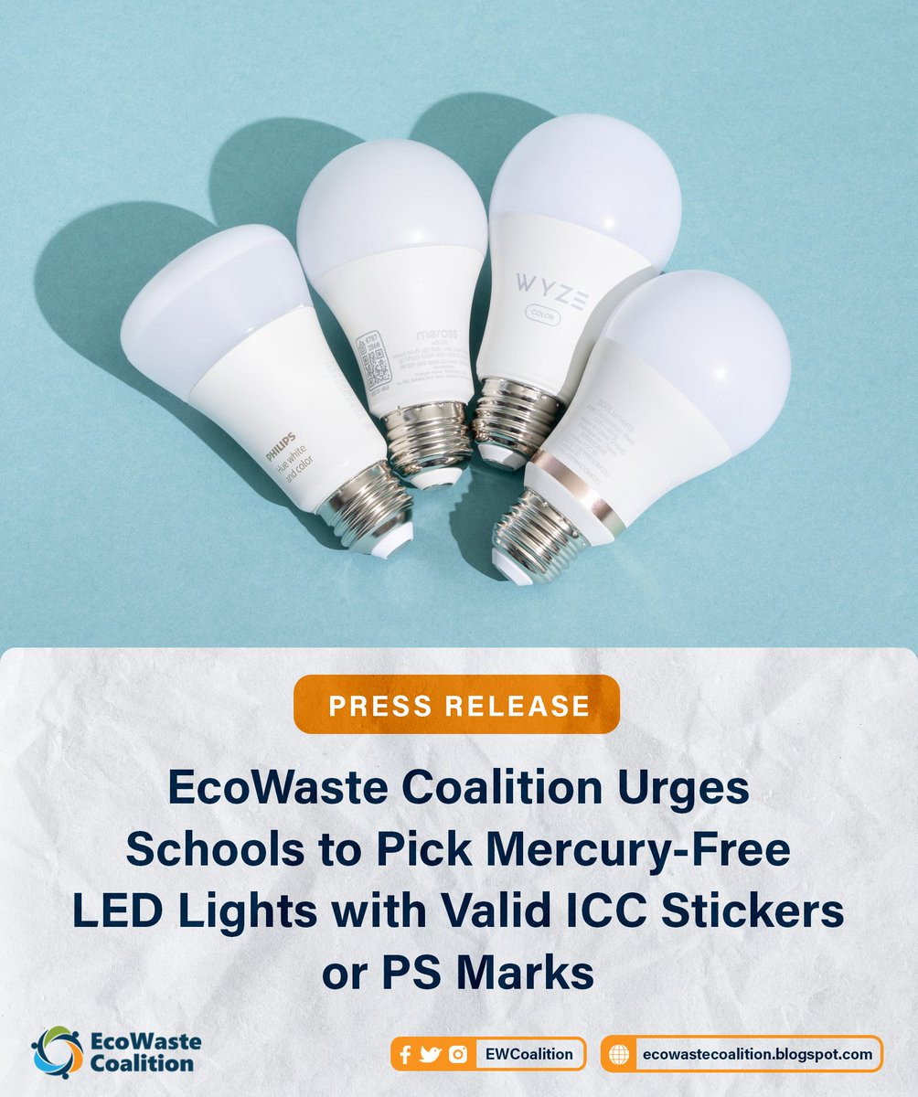 PRESS RELEASE | As part of its back-to-school campaign for chemical safety, @EWCoalition encouraged schools to procure and install energy-efficient LED lights, which, unlike fluorescent lamps, do not discharge toxic mercury vapors when they break. 📝: bit.ly/3zCKRLU