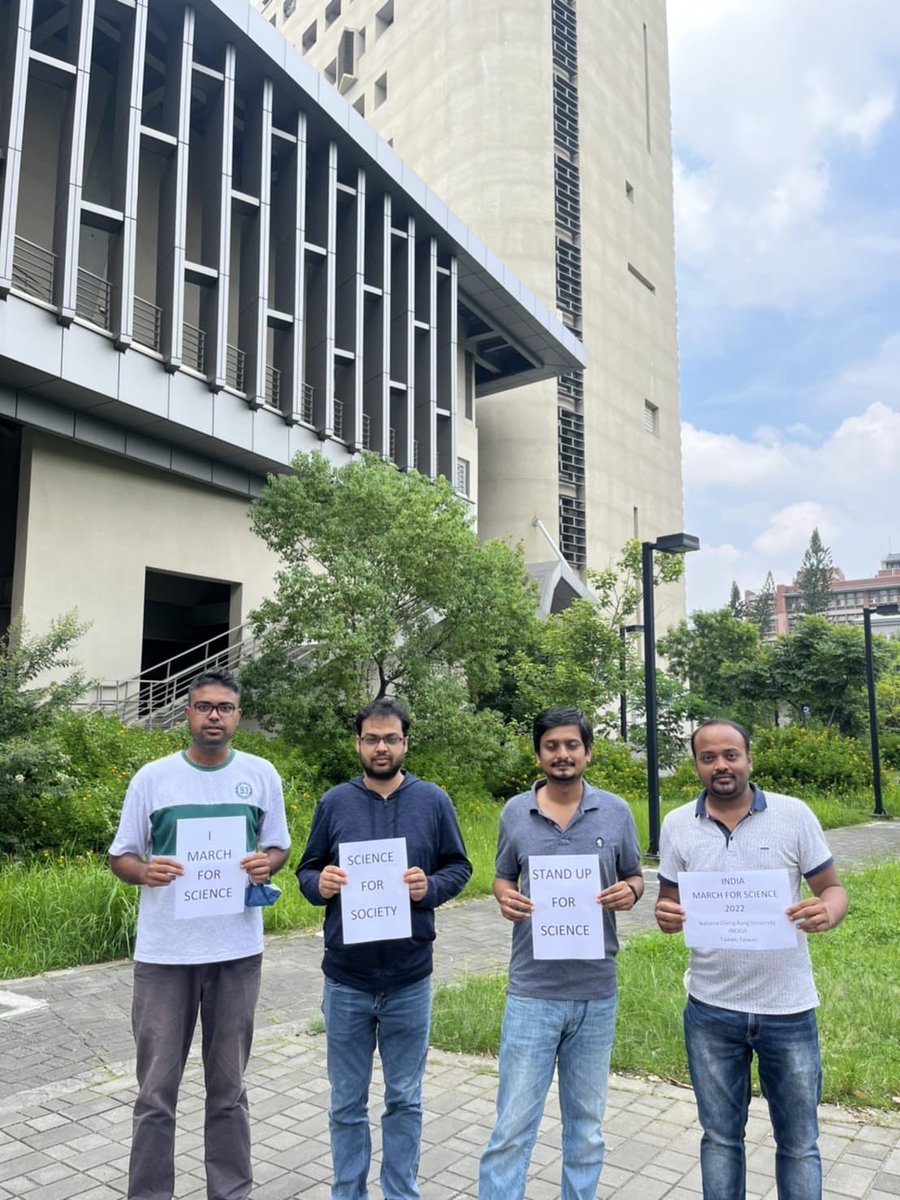 IndiaImfs's tweet photo. Indian scholars at NCKU, Taiwan, express their solidarity with India March for Science 2022.

#MarchForScience2022
#IndiaMarchForScience2022
#IMFS2022
#IndiaMarchForScienceAbroad2022
#IMFSAbroad2022
#IMFSA2022
@marchforscience
@ScienceChapter 
@Bssallindia https://t.co/RHCOmIFxhC